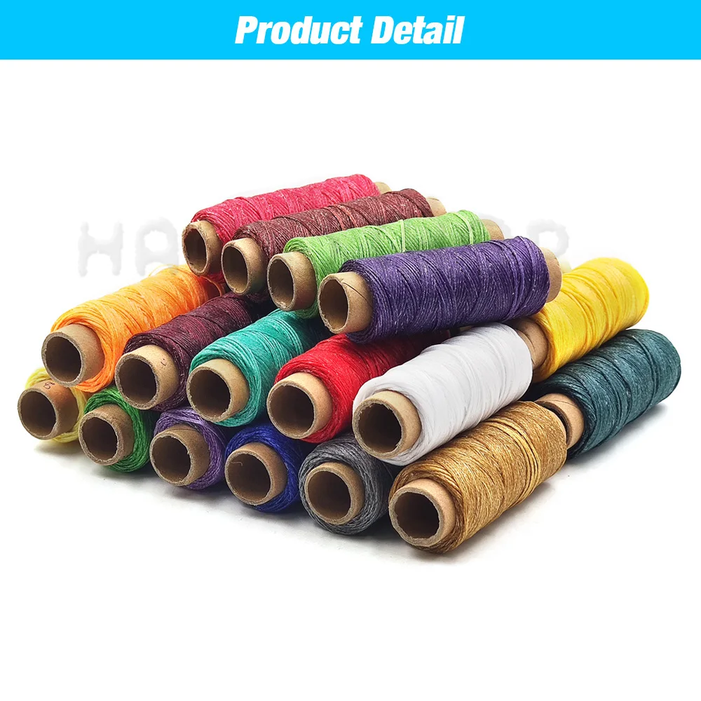 12/30/50M 150D 0.8mm Thickness Flat Waxed Thread Waxed Cord Hand Stitching Thread Flat Waxed Sewing Line For Leathercraft DIY