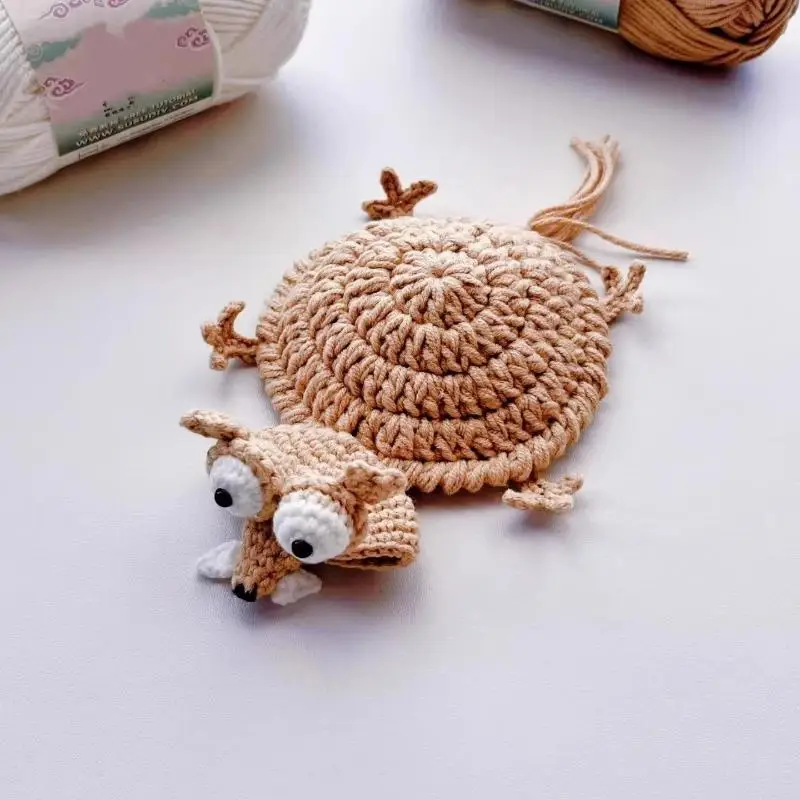Crochet Squirrel Coaster Animal Cup Mat 1PC Heat Resistant Handmade Table Decoration for Home Sofa Bar Coffee Use