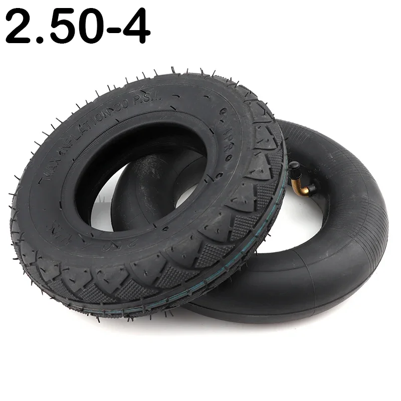 

2.50-4 Outer Tire 2.80/2.50-4 Inner Tube Pneumatic Tire for Electric Scooter Bicycle Trolley BMX Handcart Motorcycle Accessories