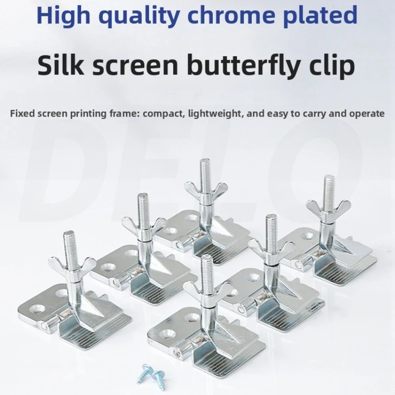 

Сверхмощный хромированный зажим-бабочка для трафаретной печати, большой утолщенный держатель рамы для шелкографии, зажим для печати