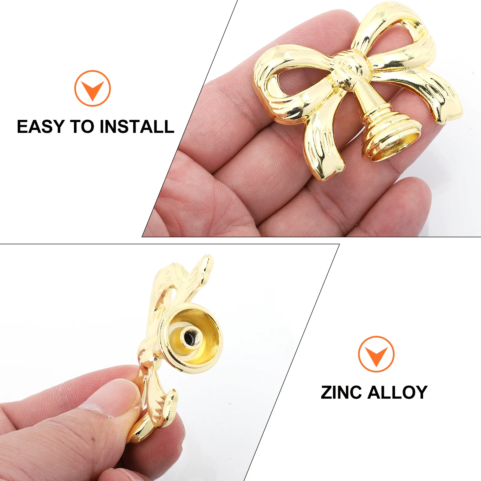 

2pcs Bowknot Shaped Pot Cover Knobs High Temperature Resistant Non-Slip Kitchen Utensil Replacement Handle For Soup Pot Frying