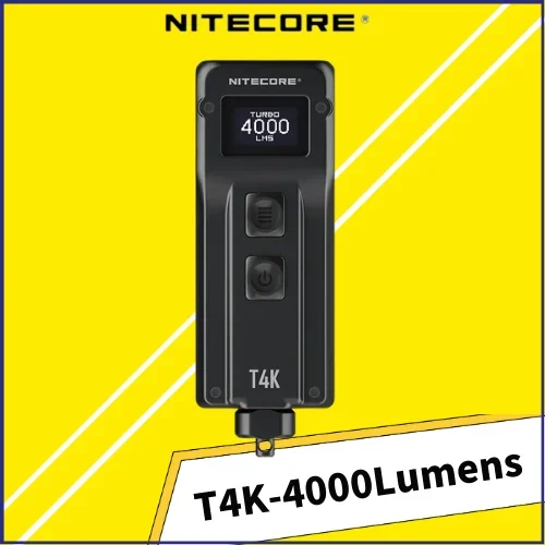 NITECORE T4K 4000Lumens Rechargeable Keychain Light Built-in 1000mAh Battery Flashlight With OLED Display