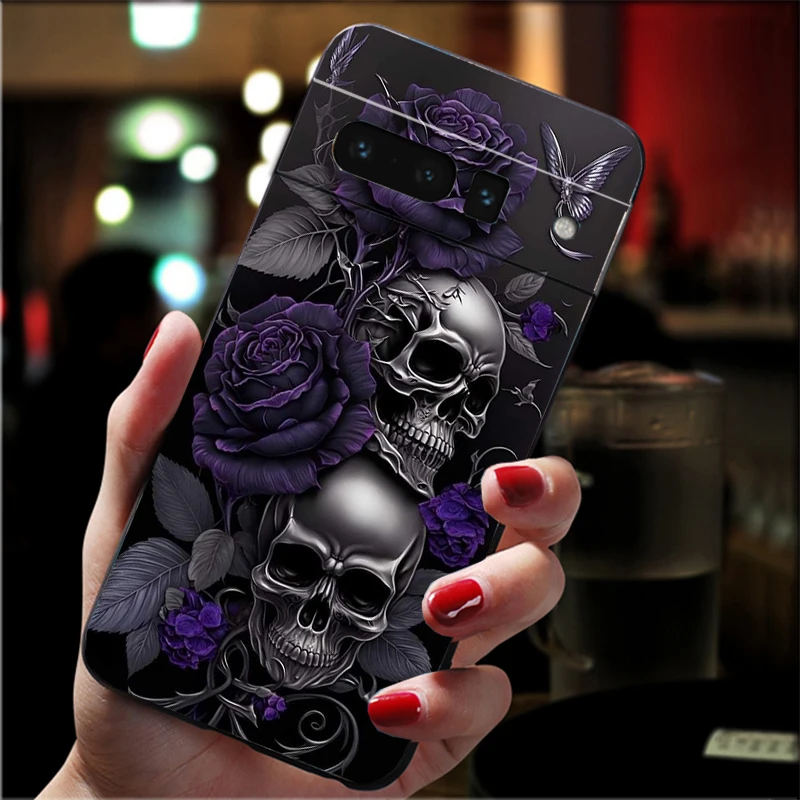 

Phone Case For Google Pixel 10 9 Pro XL 9A 8 7 6 Pro Pixel 8A 7A 6A Pixel 8 7 6 5 Skull Case