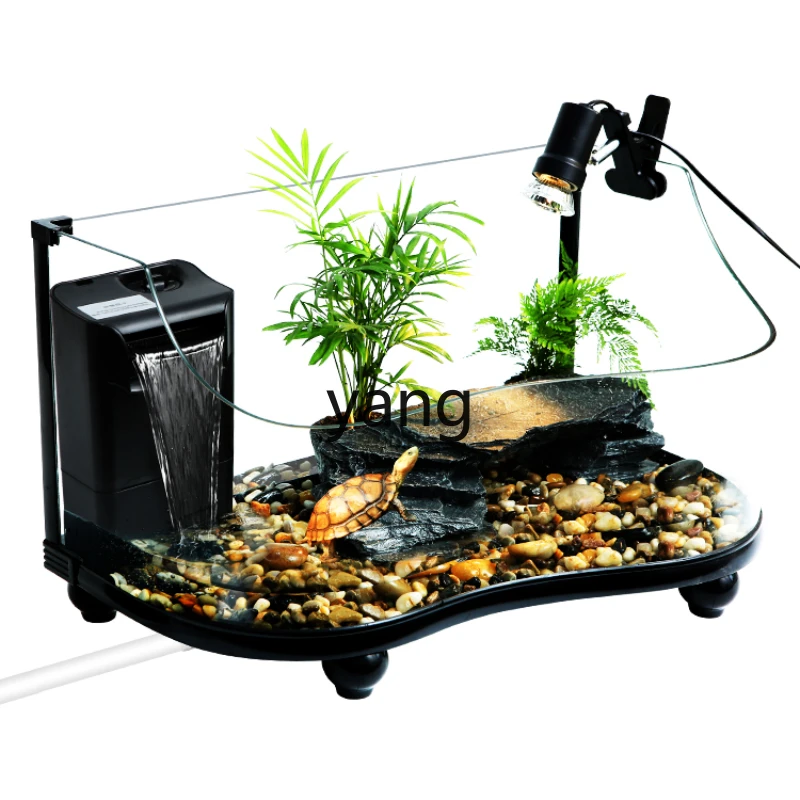 

Yjq Large Turtle Jar Provided with Balcony Fish Tank High-End Glass Ecological Pot Tortoise Feeding Feeding Box