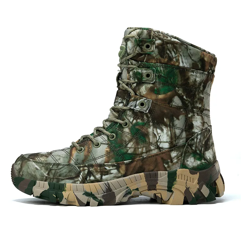 Hochwertige Camouflage Trekking stiefel Mann profession elle Leder Kletter schuhe Männer bequeme rutsch feste Herren Wanderschuhe