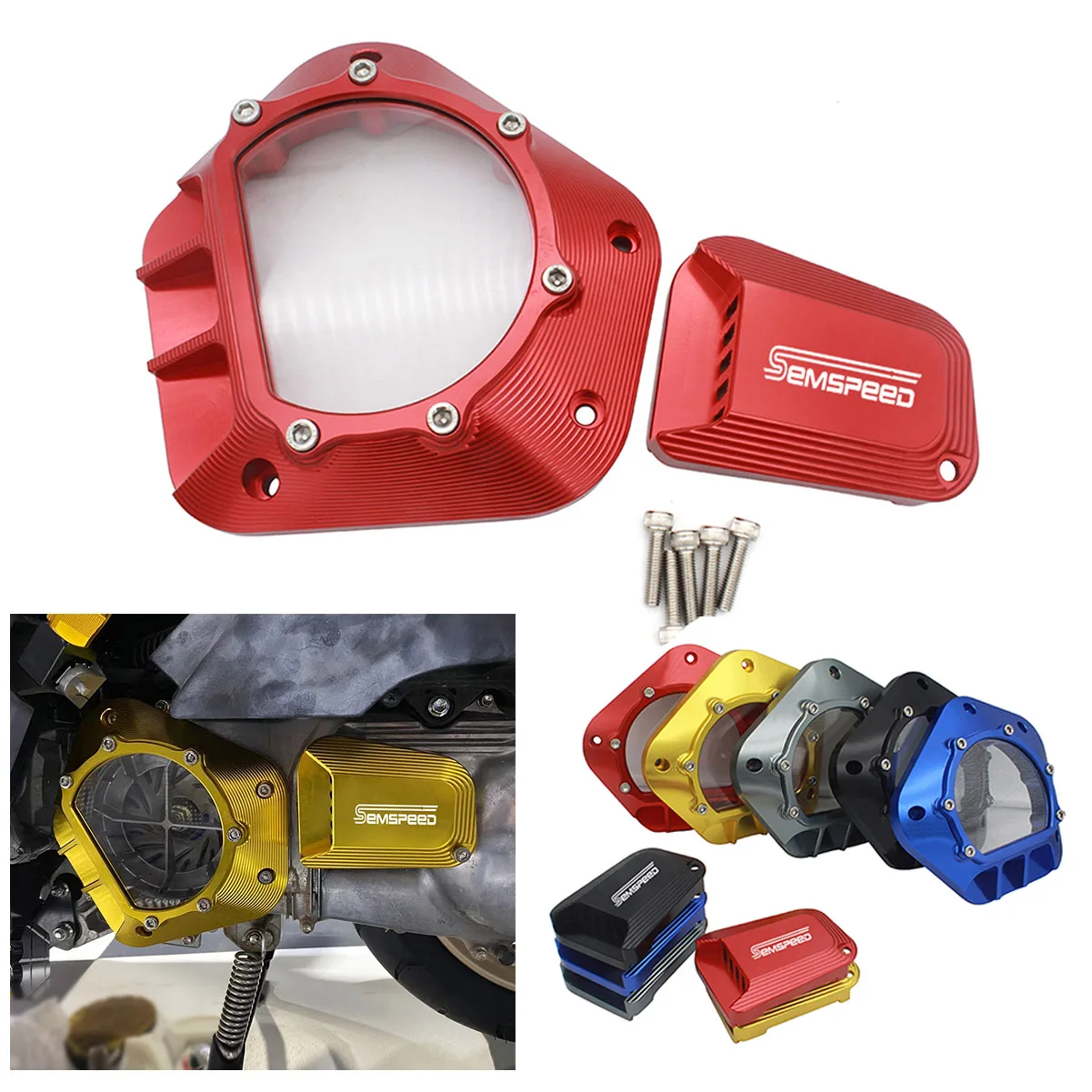 

Motorcycle CNC Crank Case Cover For Yamaha Aerox/NVX V2 Nmax V2 125 155 150 2020-2024 2021 2022 2023 Transparent Engine Cover