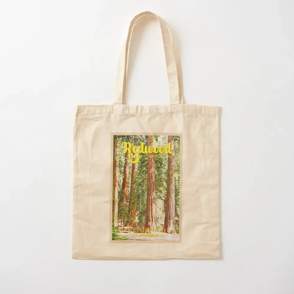 

Redwood National Park California Watercolor Vintage Tote Bag Custom bag Beach bag woman shopping