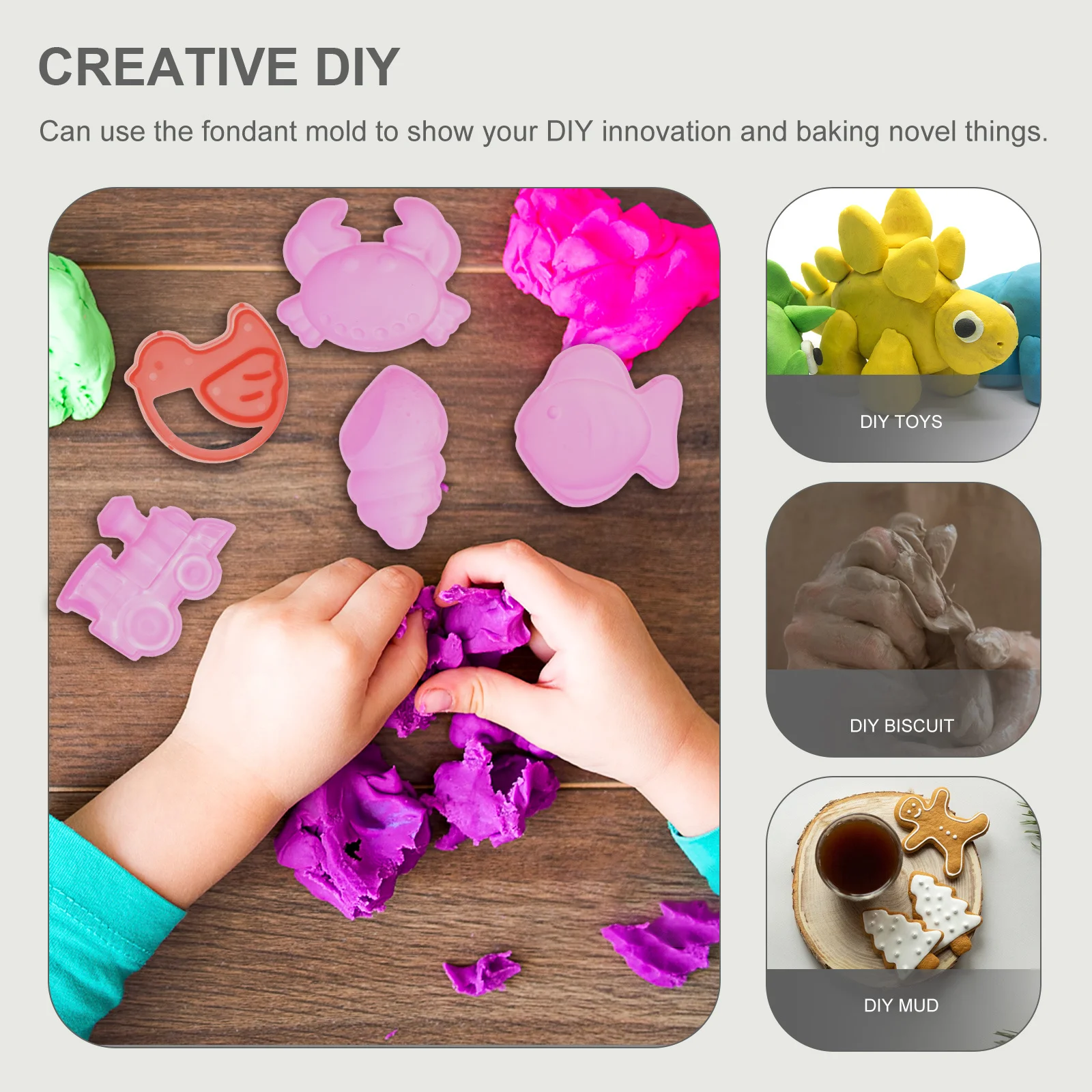 35Pcs Sand Mold Set Children Cartoon DIY Plasticine Clay Kit Colorful Handmade Educational Creativity Skill DIY Plasticine Molds