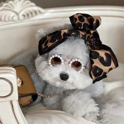 Luxury Glasses Pet Dog Pearl Sunglasses Teddy Than Panda Chihuahua Photo Sunglasses Headdress Pearl Sunglasses Dog Accessories