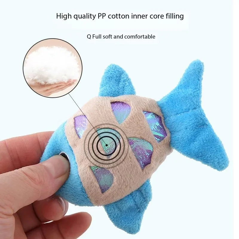 Pet supplies cat toys fish plush toys containing catnip sound paper since hi cat toys