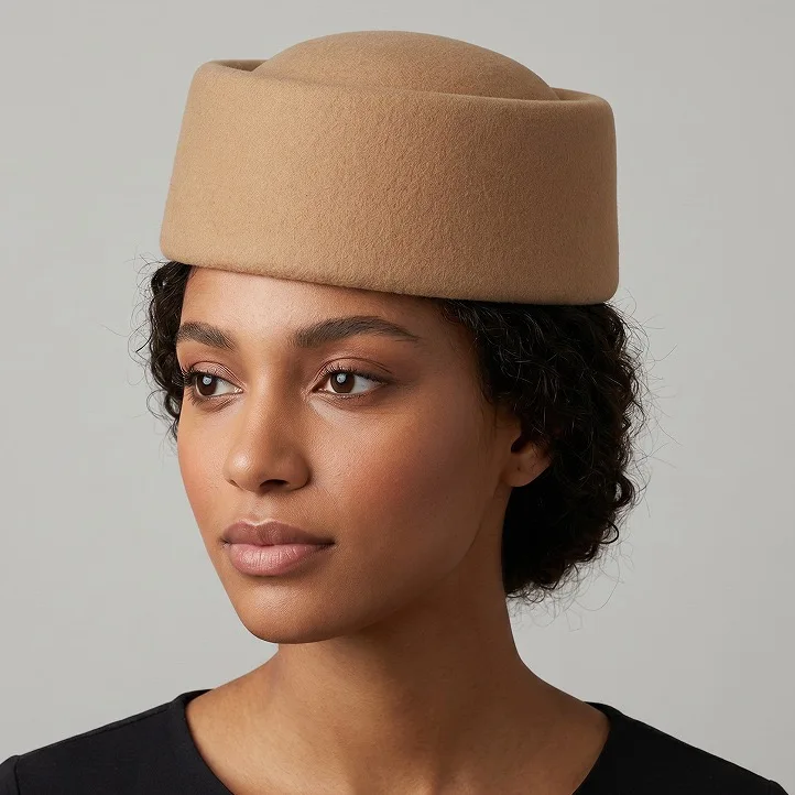 New Winter Classic Ladies 100% Wool With Lining Beret Hat Warmer Cap Women Fedora Hat Fascinator Wedding Dinner Nice Felt Hat