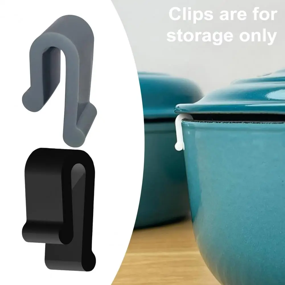 4/6/8/12Pcs Dutch Oven Lid Protector Clips Silicone Cutlery Clip Stackable Cookware Bumpers for Pots U Shaped