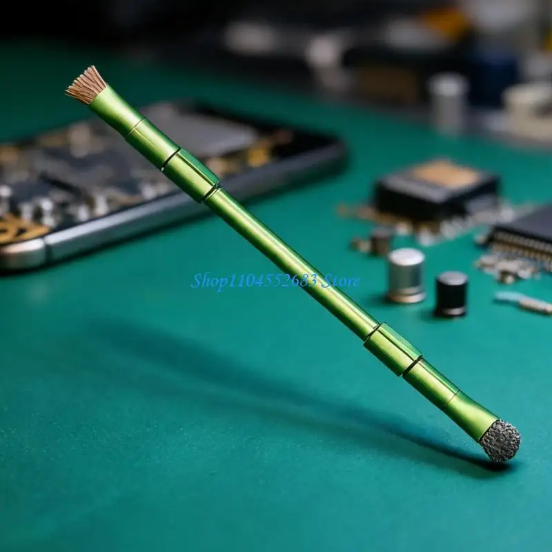 Metal Detail Cleaning Brush Two Ended Tool for Tight Corners, Adhesive Mark Removal, Repair Part Work and Film Brushing