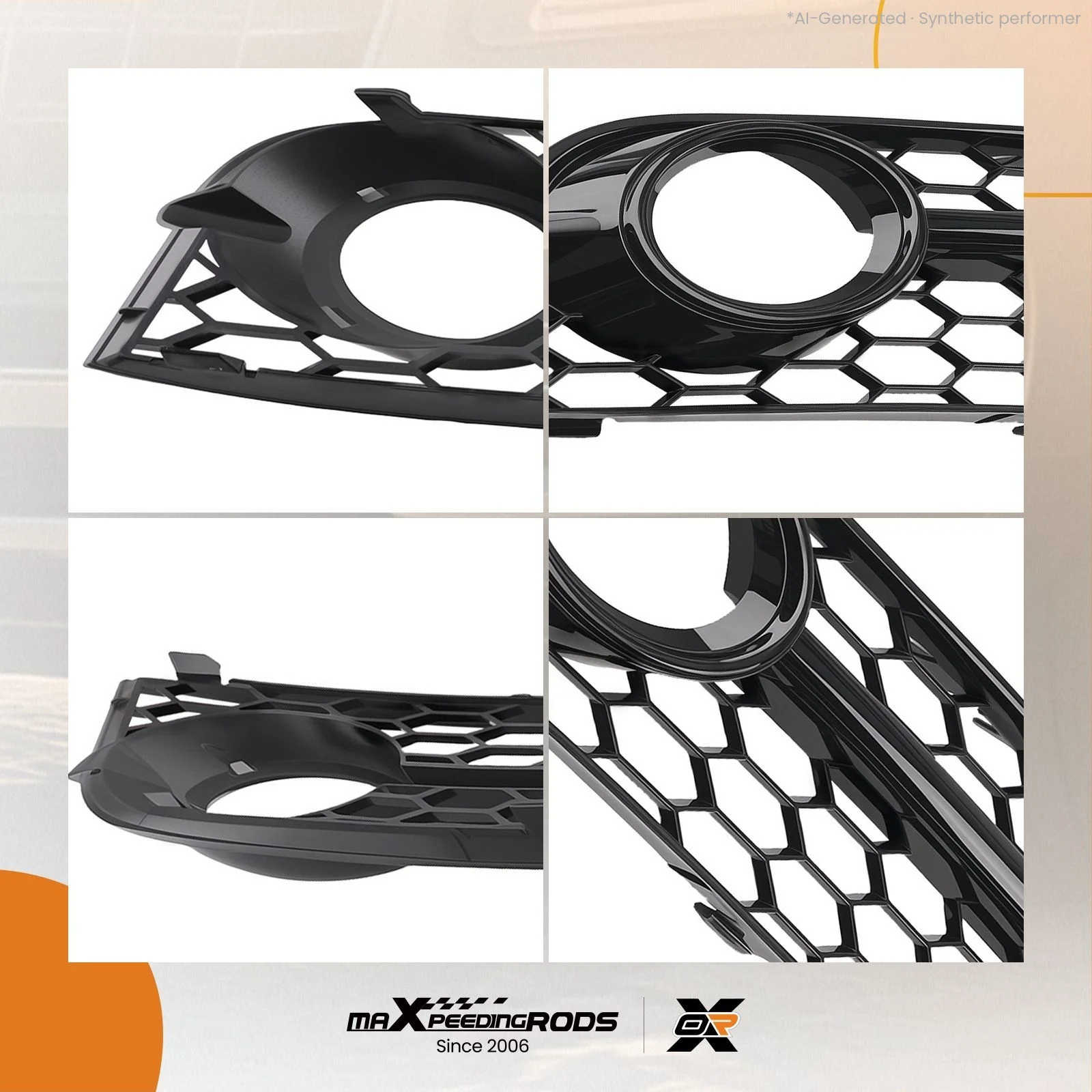 Pair Front Fog Light Grille Cover for Audi TT 8J 06-14 8J080768201C 8J080768101C