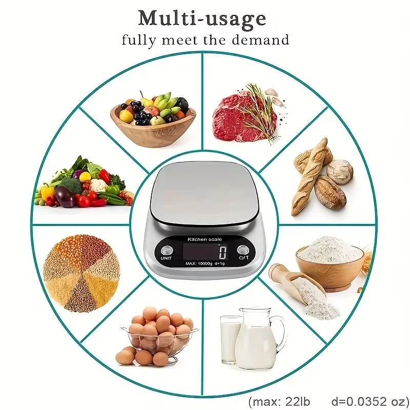 High Precision Kitchen Scale 10kg Electronic Jewelry Food Baking Scale Multifunction Measuring Tool Gram Scale Lcd Display view 8