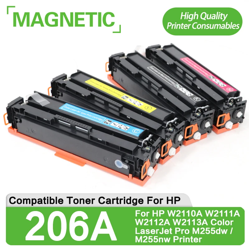 Cartucho de tóner de color compatible con HP 206A W2110A W2111A W2112A W2113A para impresora HP Color LaserJet Pro M255dw/M255nw