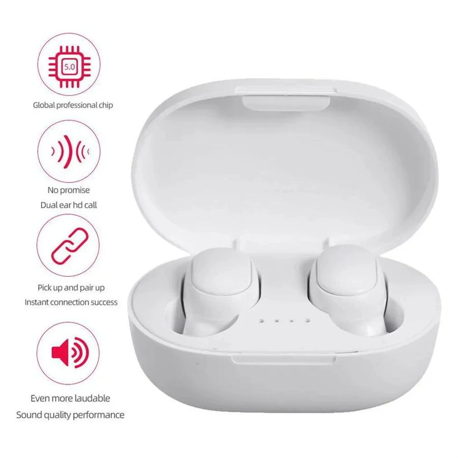 A6S Bluetooth Headset In-ear Macaron 5.0 TWS Earbuds Waterproof Sports Binaural Stereo Button With Microphone Wireless Running