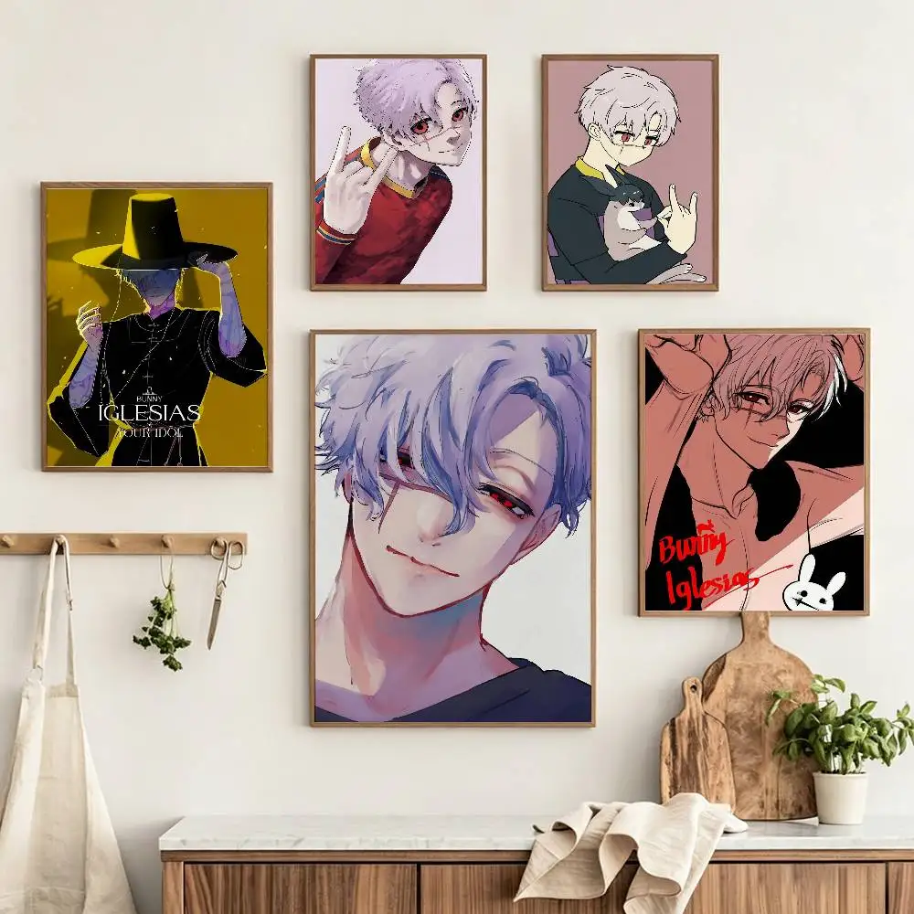 Blue L-Lock Anime B-Bunny  Custom HD Waterproof Self Adhesive Wall Art Poster
