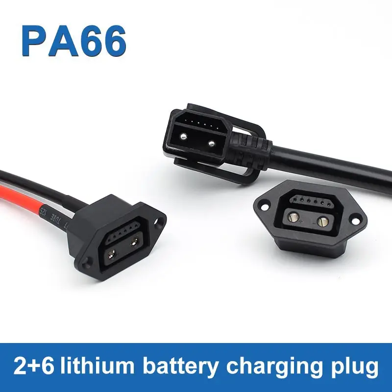 30a 2 + 6 Lithium Batterij Stekker 8-Pins Elektrische Fiets Oplaadpoort Connector Hoge Stroom Opladen En Ontladen Power Line