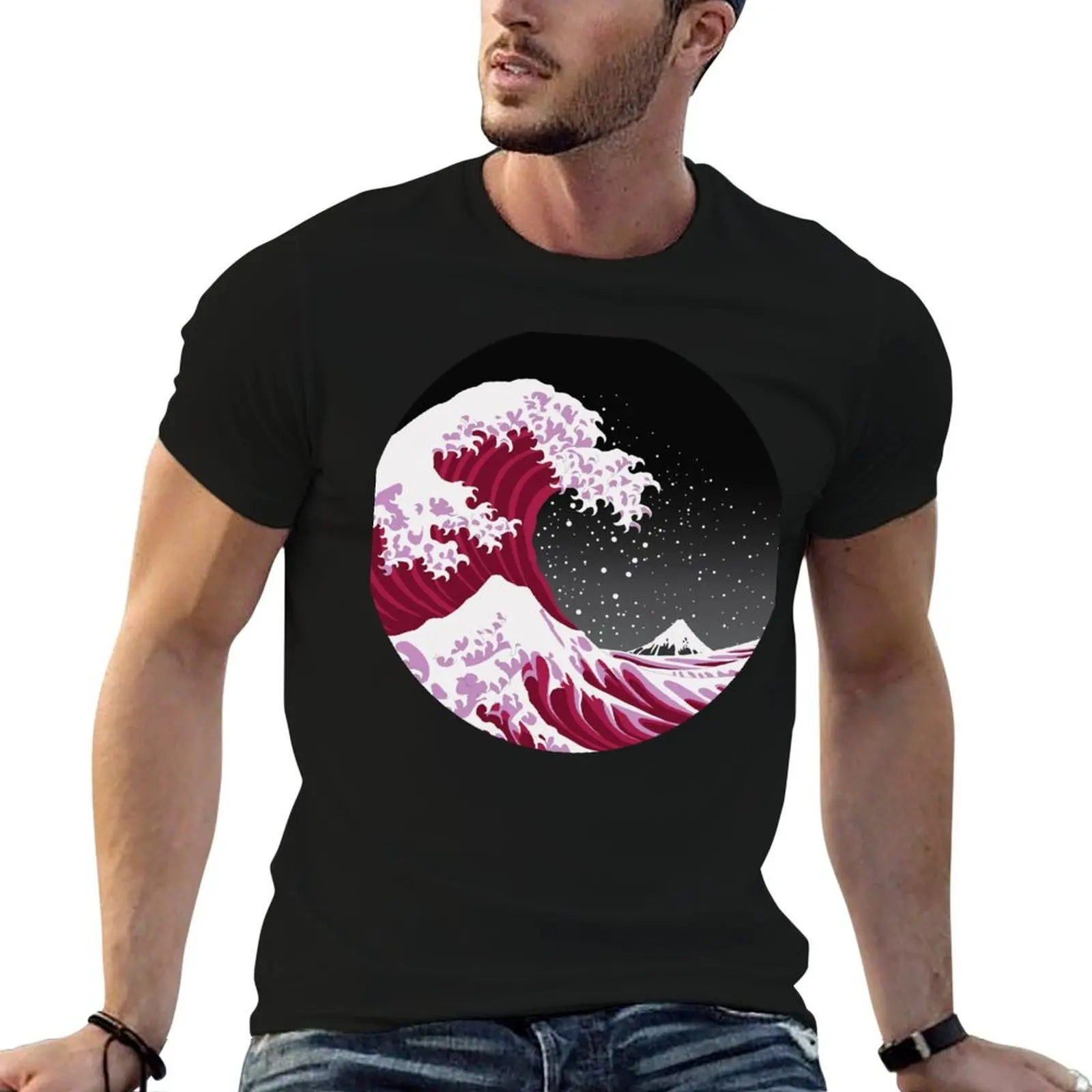 

The Red Wave - Circular T-Shirt cotton t shirts man 100% cotton t shirt man T-Shirt