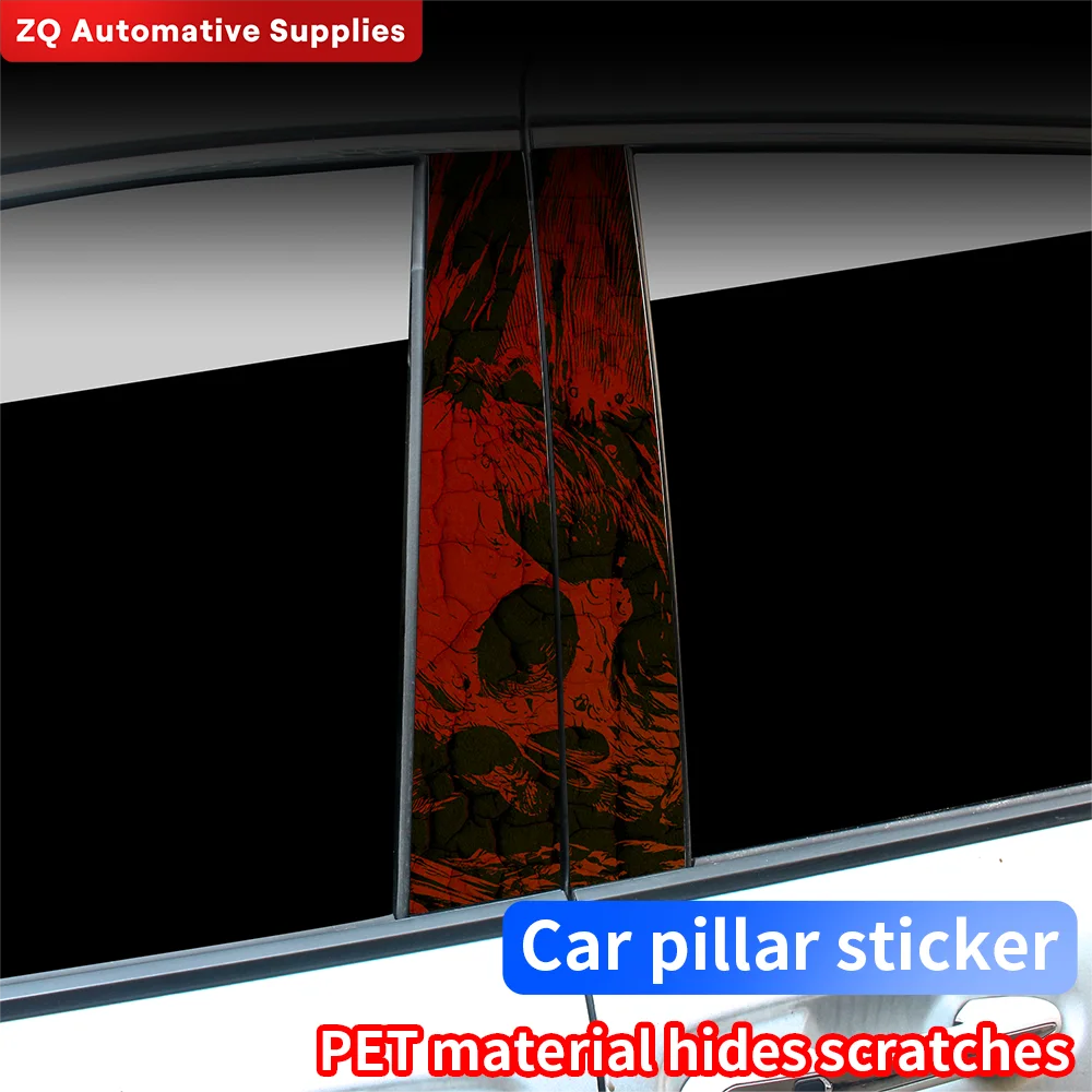 

Horror Skull Car Stickers Auto B Pillar Waterproof Halloween Decoration Cover Scratch DIY Car Doors Pillar Vinyl Decals