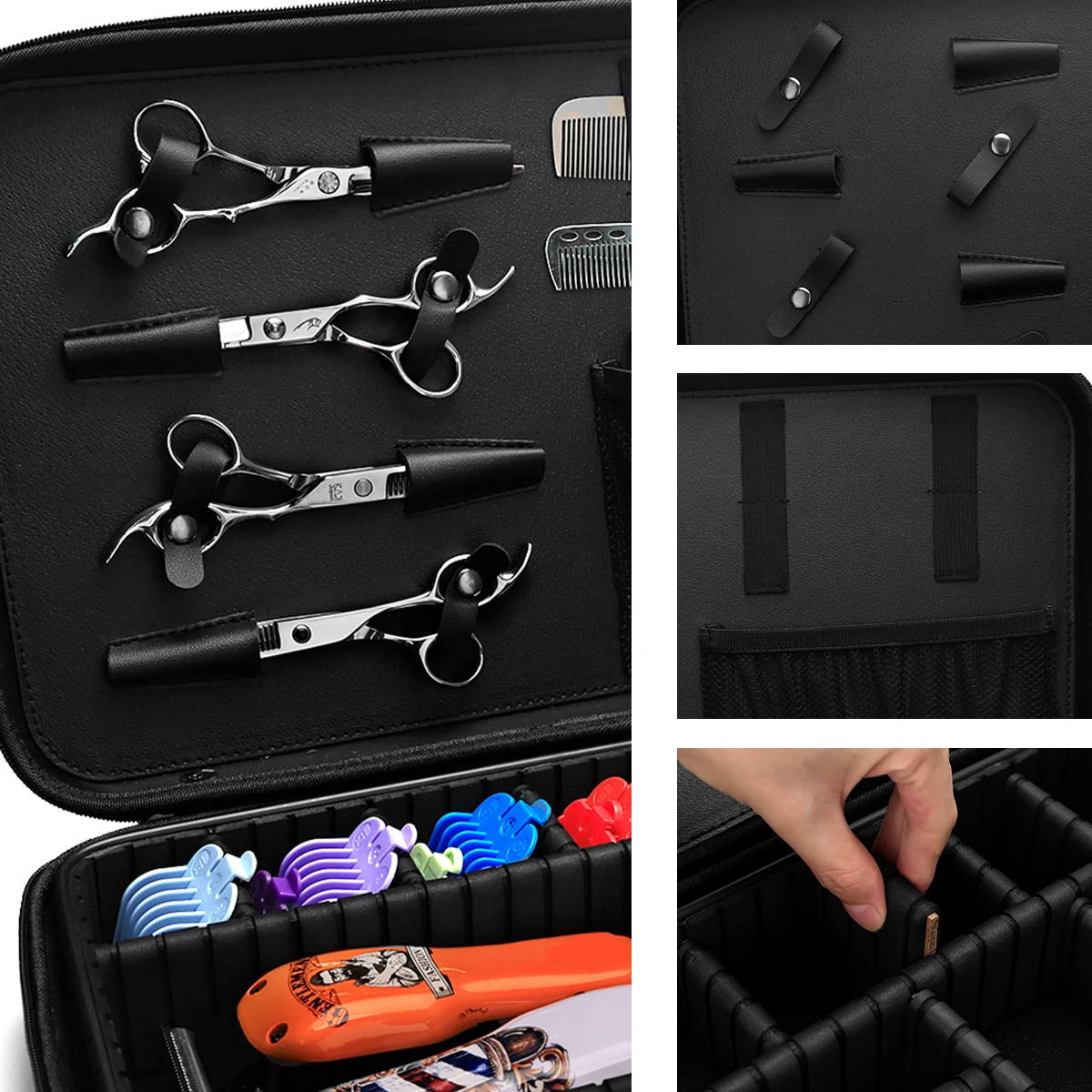 Barber Carrying Case Storage Hard Bag Barbershop Scissors Shavers Box Highcapacity Salon Display Case Durable To Travel Bag Tool
