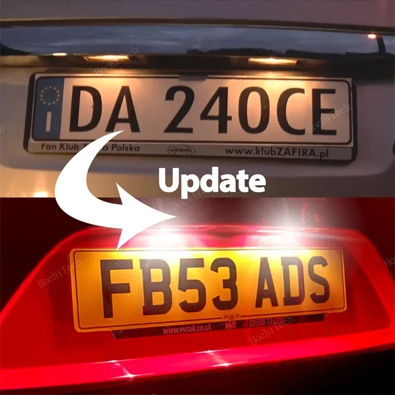 2PCS LED License Number Plate Light Lamps for Opel Astra J Sports Tourer J 2010-2015 Zafira Tourer C 2011-2016