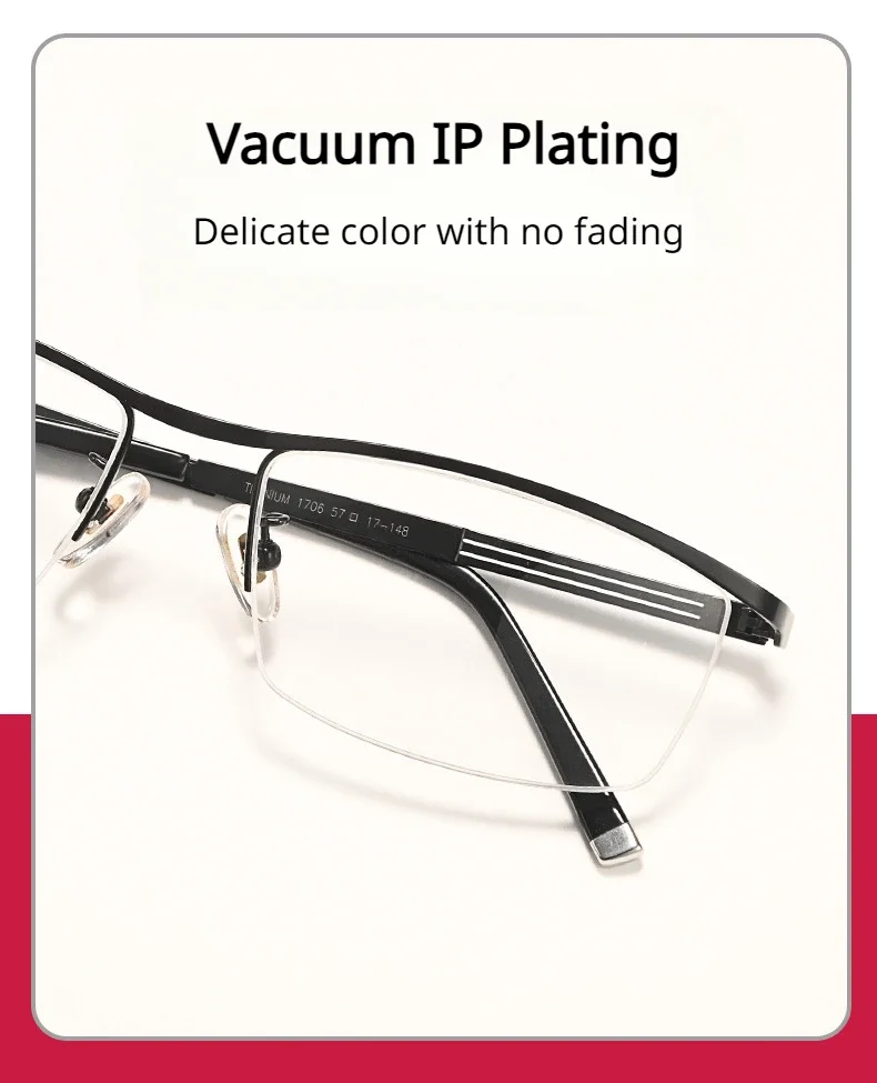 Half Frame Pure Titanium Eyeglass Frame Black Business Glasses Men Myopia Glasses Anti Blue Light Optical Lenses Frames
