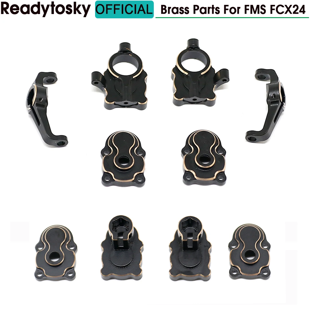 Brass Front And Rear Steering Knuckle Hub Carrier Portal Housing Counterweight For FMS FCX24 1/24 1:24 RC Crawler Car Parts