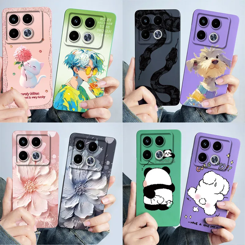 For Infinix Note 40 5G X6852 Phone Case Cover Silicone Sweet Painted Shell Cartoon Funda Lovely Printed Shockproof Casing Coque