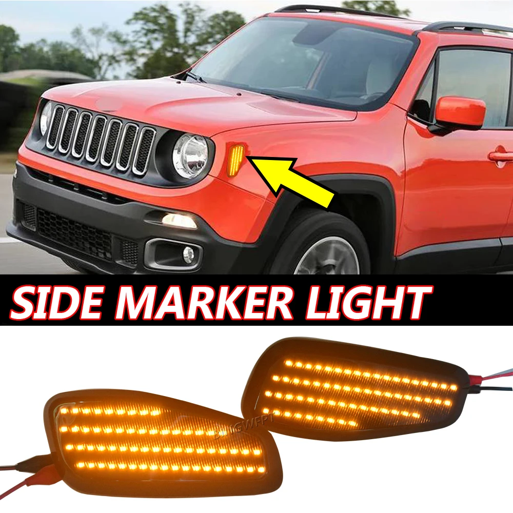 

LED Dynamic Side Marker Turn Signal Light Sequential Blinker Light For Jeep Renegade BU 2014 2015 2016 2017 2018 2019 2020 2021