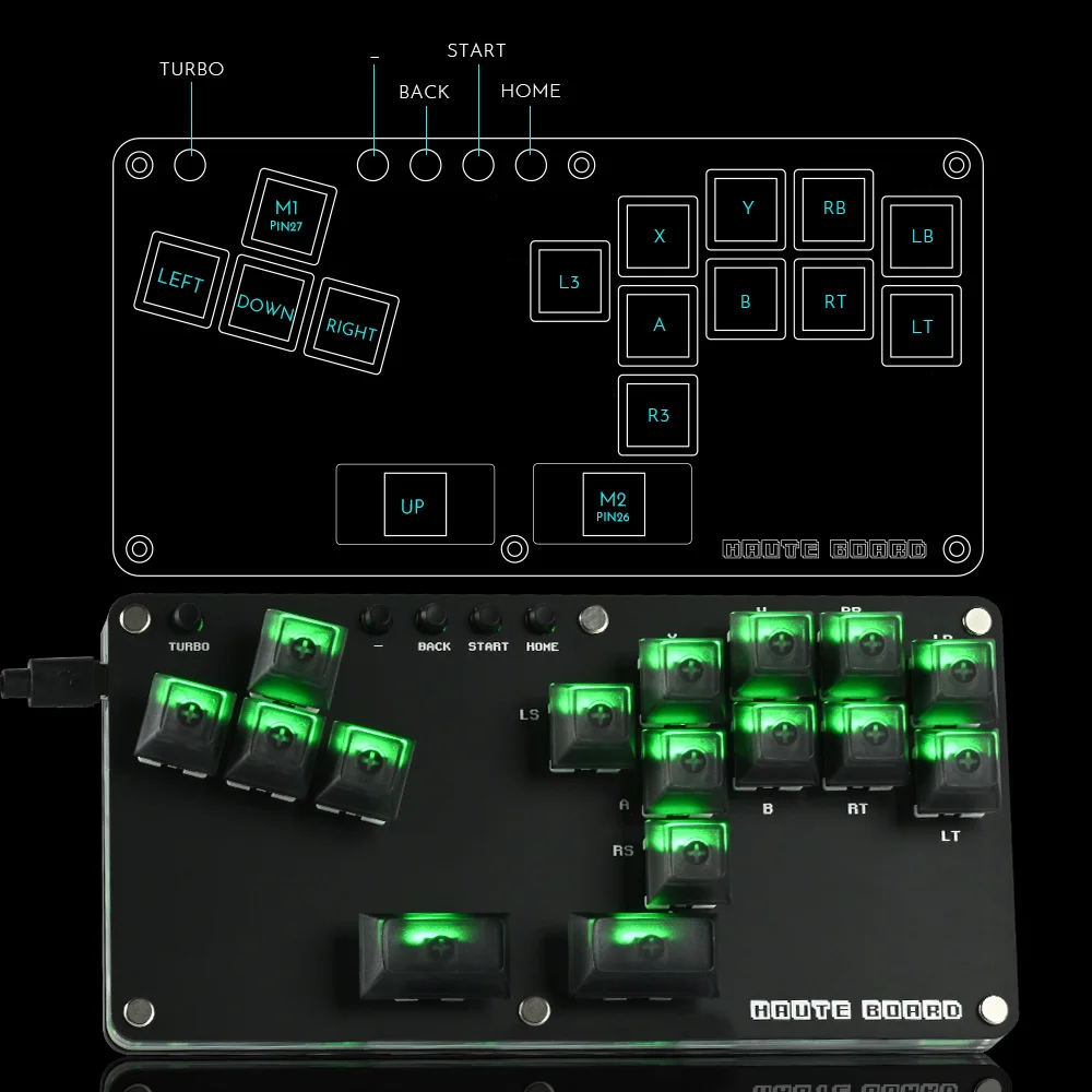 Haute42 Fightstick Hitbox Leverless Controller Mini Stickless Arcade Stick For PC /Ps3/ Ps4 /Switch Arcade Hitbox Controller
