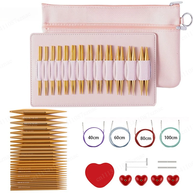 Knitting Tool, Removable Rope Changing Ring Needle 13 Pair Sweater Needle Ring Needle Set