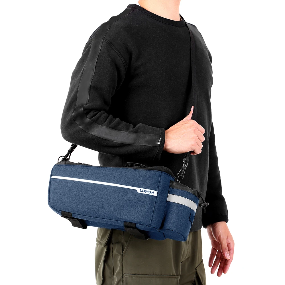 Lixada Isolierte Kofferraum-Kühltasche für Fahrrad, Gepäckträger, Aufbewahrung, Gepäcktasche, reflektierende MTB-Fahrradtasche, Umhängetasche