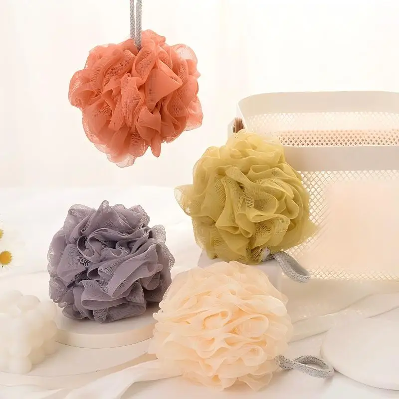 1/2 Piezas Nuevas Esponjas de Baño de Colores Pastel, Esponja de Baño Grande que No se Desprende, Flor de Baño Suave Exfoliante y Espumosa