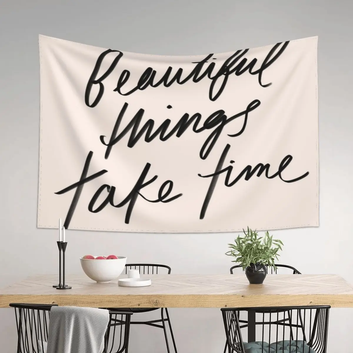 

Beautiful things take time - inspirational quote, hand-lettering simple lettering by Morgan Harper Nichols, MHN Tapestry