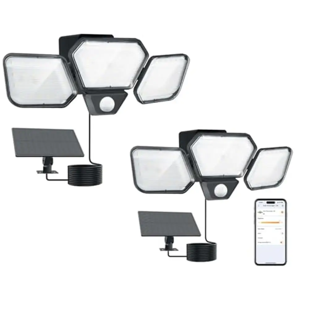 Solar Outdoor Lights 330° Adjustable Head Motion Sensor Flood Lights 2500LM Energy Saving Group Control