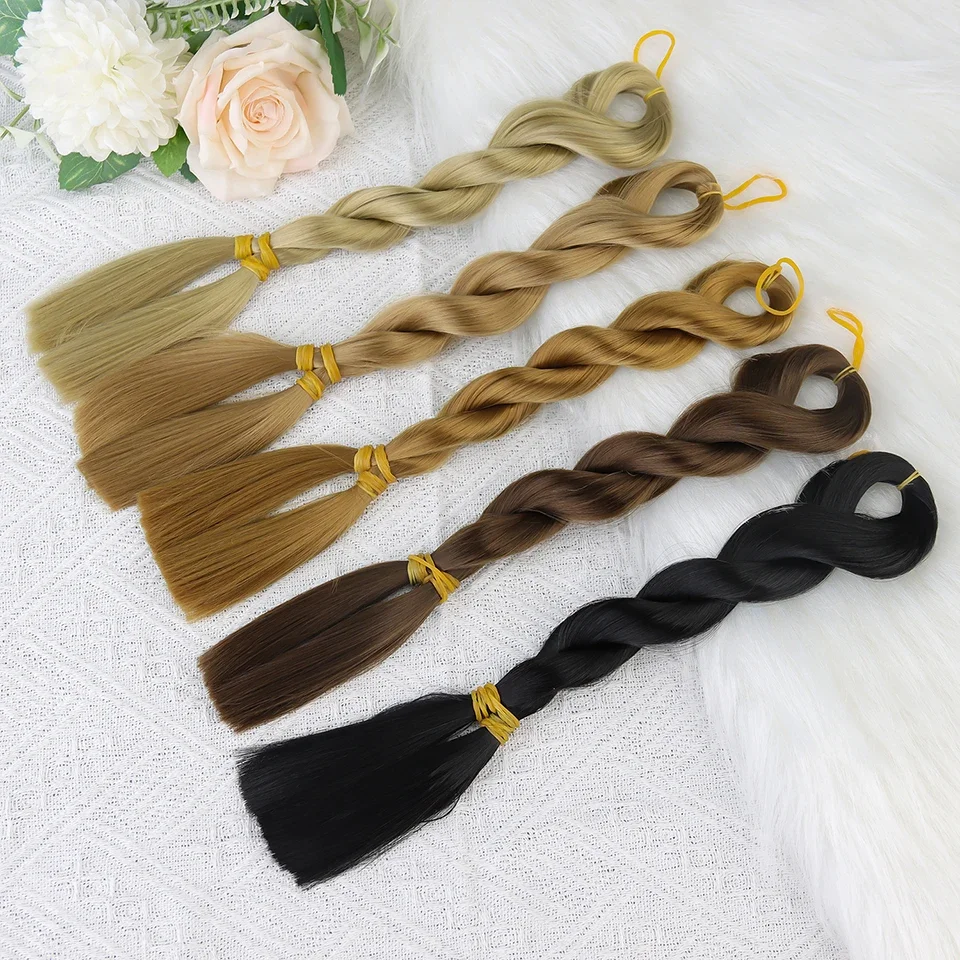 

Brown Black Doll Hair BJD SD 60CM Transplant Wig 1/3 1/4 1/6 DIY Milk Soft Hair Accessories