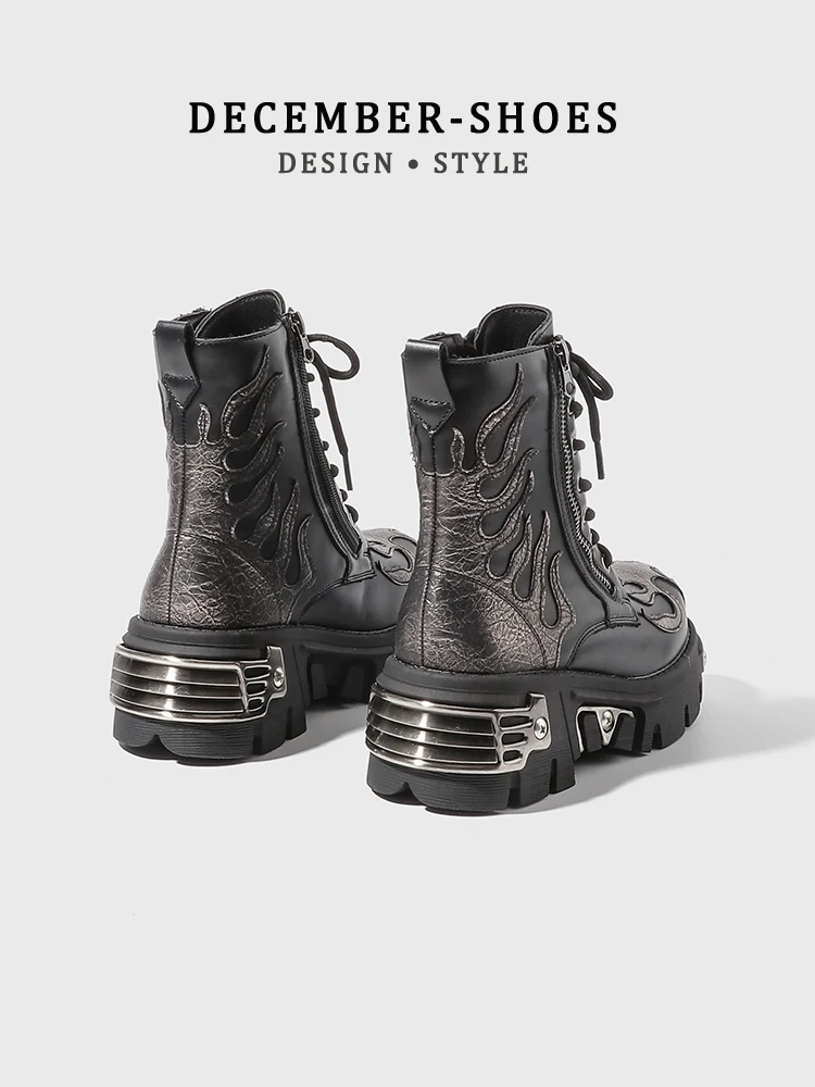 

Punk Sle Thi Bot Boots Women's Y2K Gothic JK Hot Girl Street Sle Mid-Calf ort Boots Knight Boots