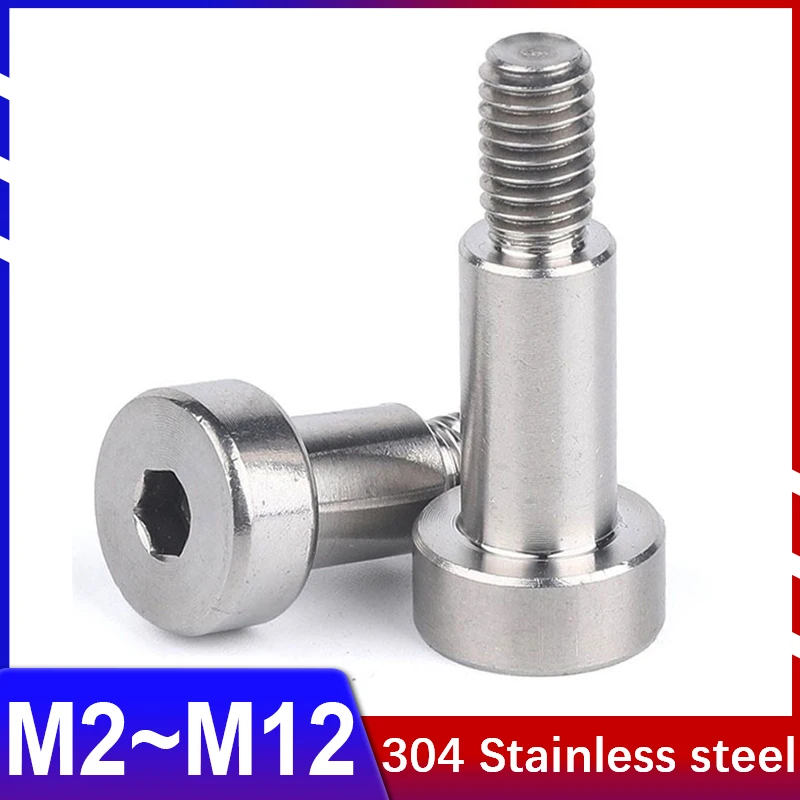 

304Stainless Steel Inner Hex Positioned Shaft Shoulder Screw Hexagon Plug Limit Screw Cup Head Bearing Bolt M2 M2.5 M3 M4 M5~M16