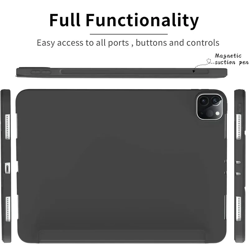 Para funda xiaomi mi pad 6 pro 5 11 caso redmi pad se 11 10.61 caso auto acordar e sono capa de silicone funda suporte carregamento