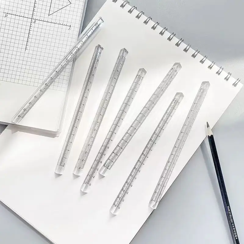 Mohamm 1 PiÈCe RÈGle Triangulaire Transparente Fournitures Scolari De Papeterie