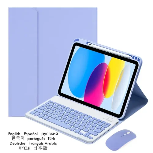 Imagen 2 del producto Funda con teclado para iPad 10,2 7 8 9a 10a generación Funda Pro 11 Air 4 5 3 2 10,9 9,7 10,2 10,5 fundas para teclado ruso español