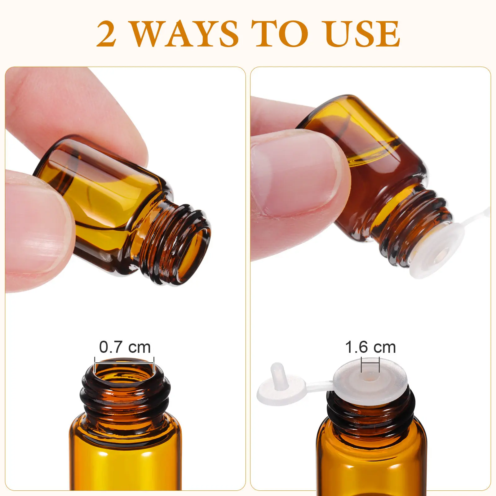 12Pcs 2Ml Mini Amber Glass Vial Bottles Leak Resistant Small Bottle for Oil Essential Oils Perfume Chemistry Lab Use view 6