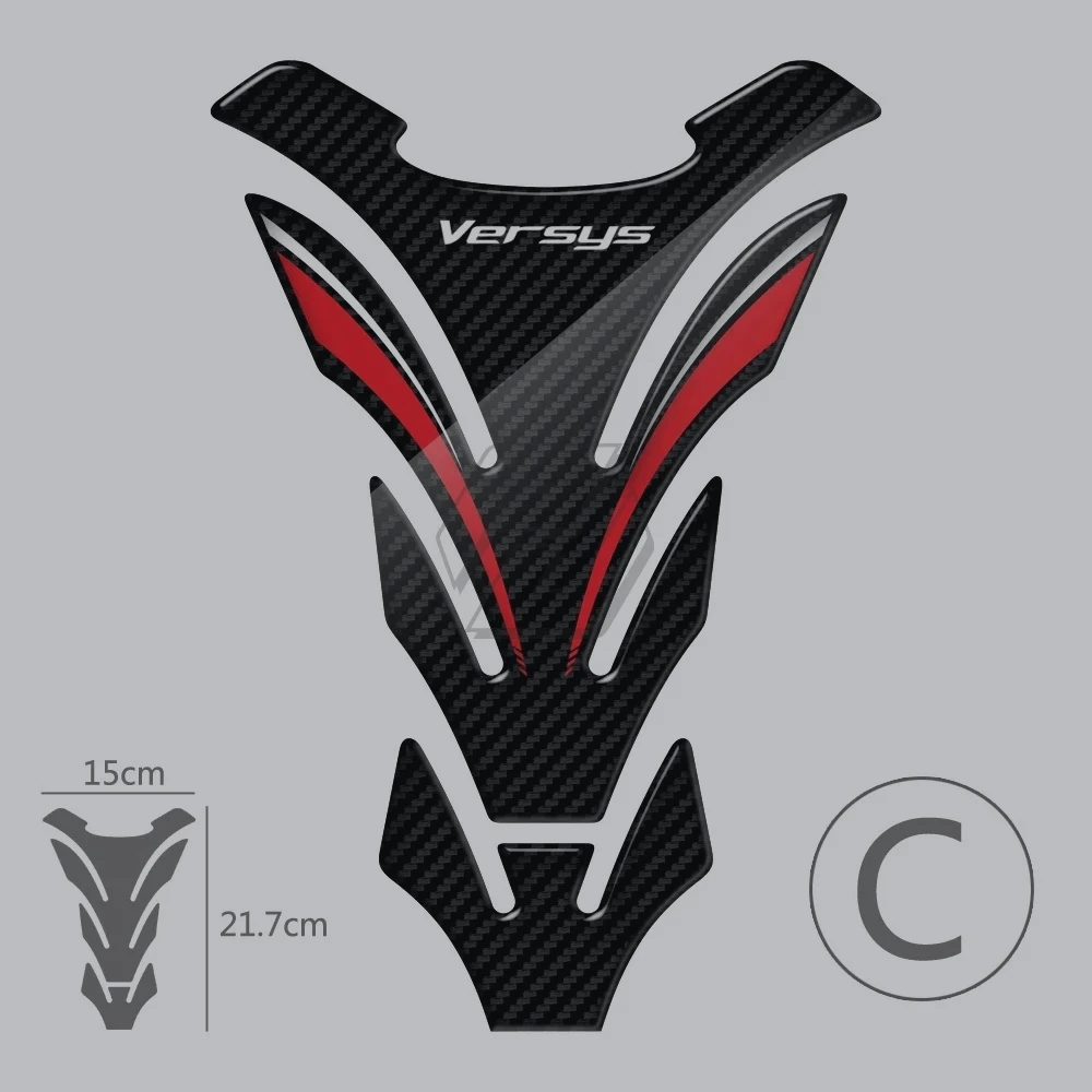 

For Kawasaki Versys 650 1000 X300 Versys-X 3D Carbon-look Motorcycle Tank Pad Protector Sticker