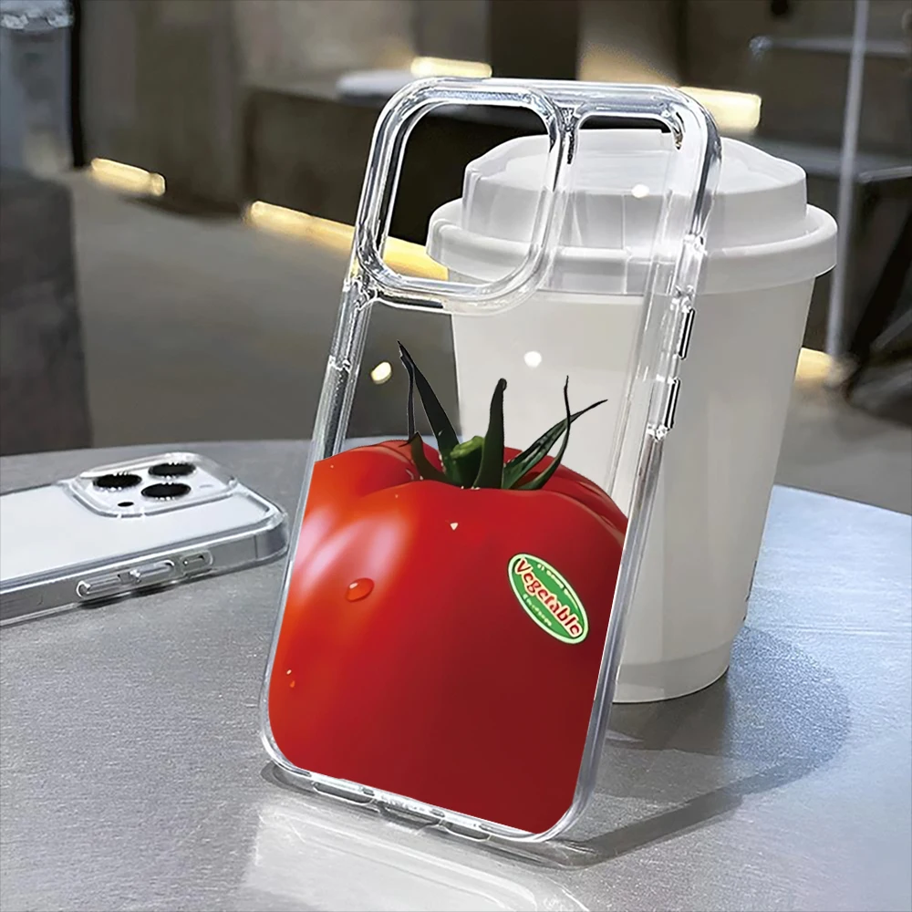 

Прозрачный чехол для телефона с помидорами для iPhone17Pro Max 17Pro 17Air 17 16Pro Max 16Pro 16 15 Pro Max 15Pro 15 13 13Pro 14 12 11Pro Max Plus