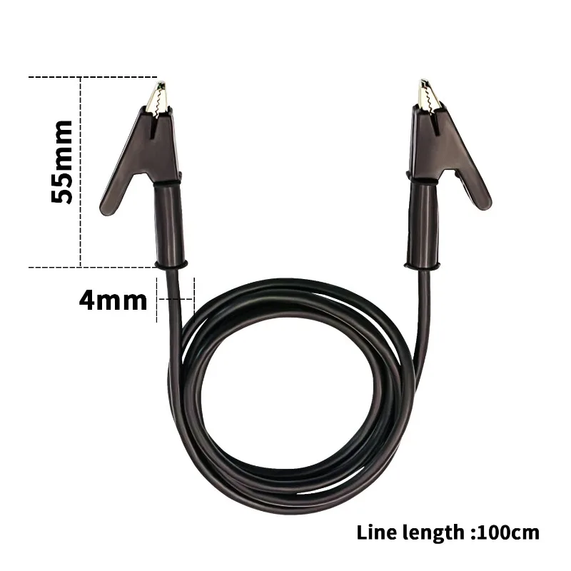 4Pcs 1M Alligator Clips Test Leads Dual Ended Silicone Jumper Wire with Insulators Clips Test Flexible Copper Cable for Testing