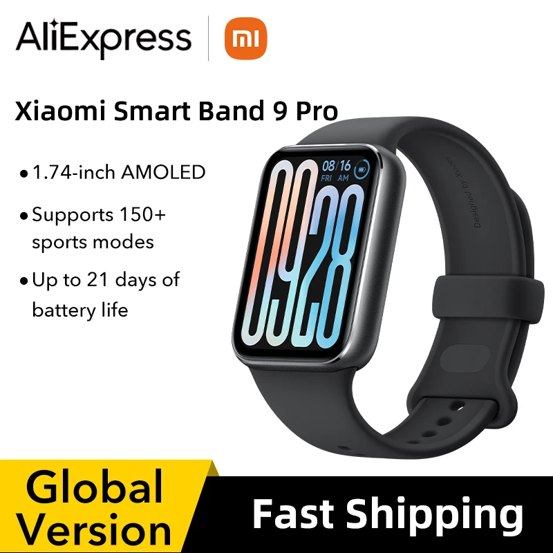 Global Version Xiaomi Smart Band 9 Pro 1.74'' display with 2.5D cover glass Supports 150+ sports Up to 21 days of battery life