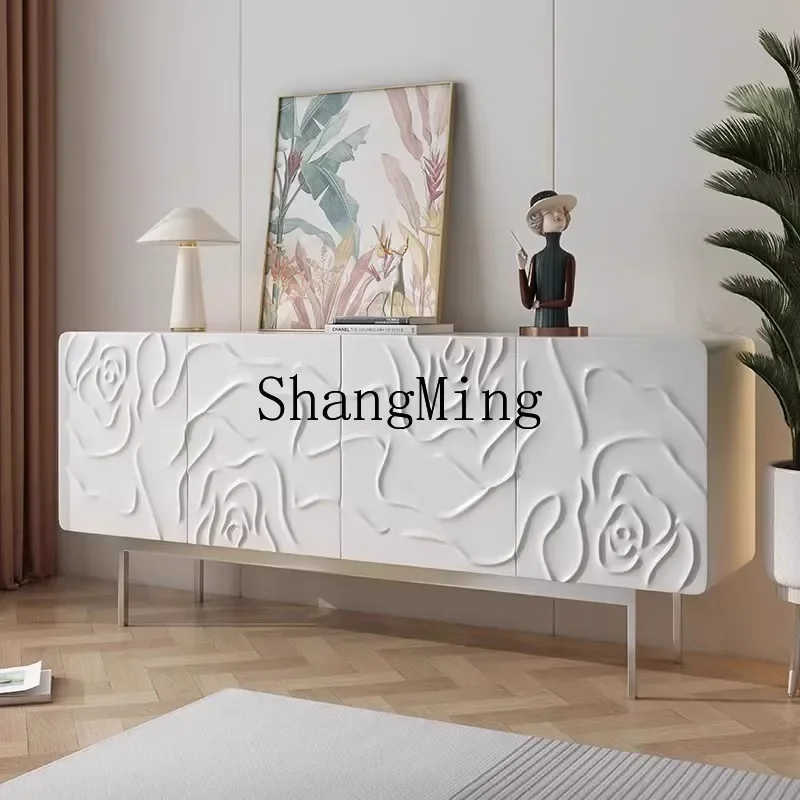 

FG Home Storage Light Luxury Tea Cabinet Simple Edge Piano Paint Porch Cabinet