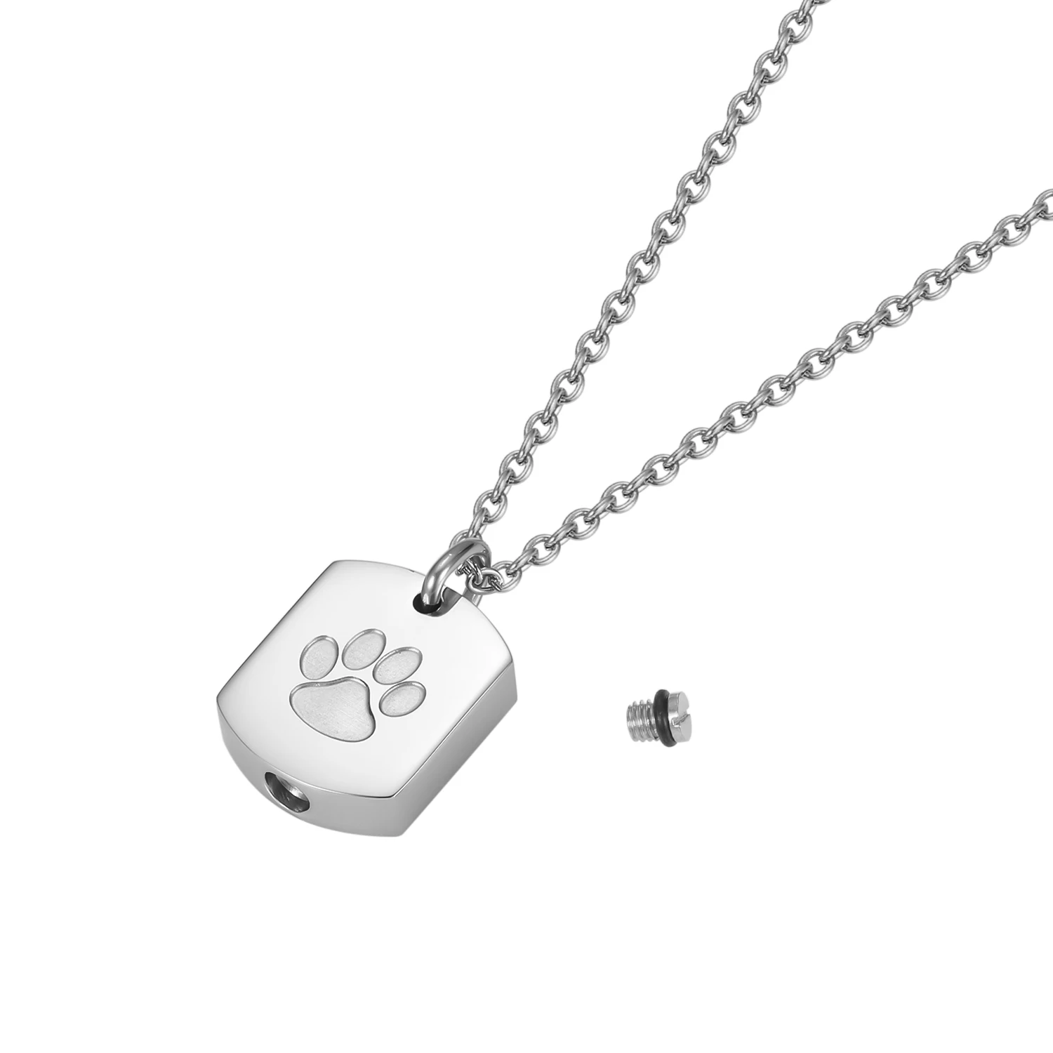 Cremation Tag Necklace for Ashes Stainless Steel Cross Urn Pendant Ashes Holder Memorial Jewelry